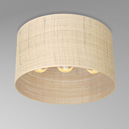 Pinta-asennettava kattokruunu RATTAN 3xE27/60W/230V rottinki