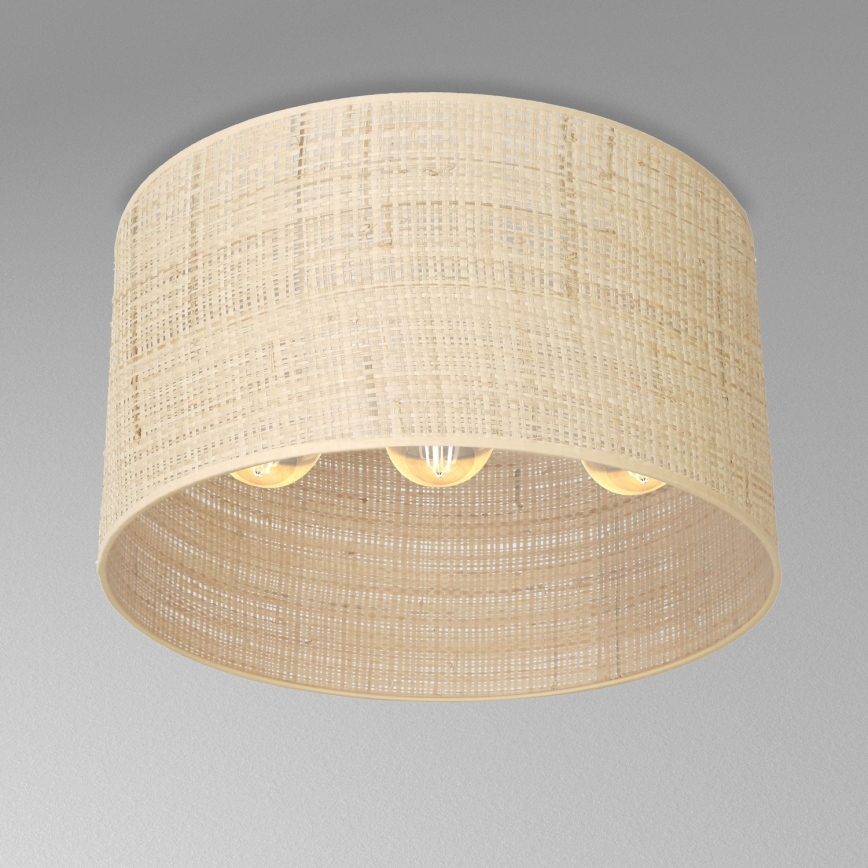 Pinta-asennettava kattokruunu RATTAN 3xE27/60W/230V rottinki