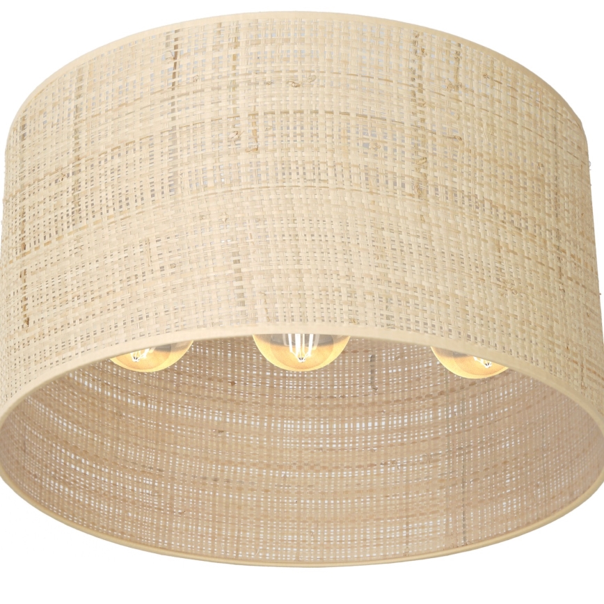 Pinta-asennettava kattokruunu RATTAN 3xE27/60W/230V rottinki