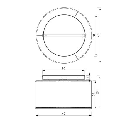 Pinta-asennettava kattokruunu RATTAN 3xE27/60W/230V rottinki