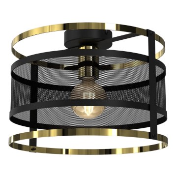 Pinta-asennettava kattokruunu RIM 1xE27/60W/230V musta/kulta