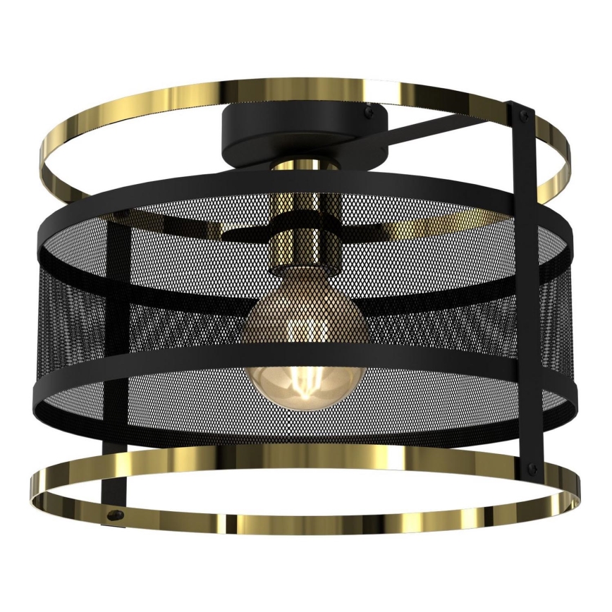 Pinta-asennettava kattokruunu RIM 1xE27/60W/230V musta/kulta