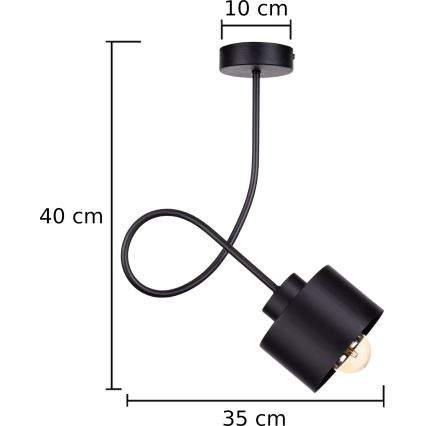 Pinta-asennettava kattokruunu SIMPLY BLACK 1xE27/60W/230V