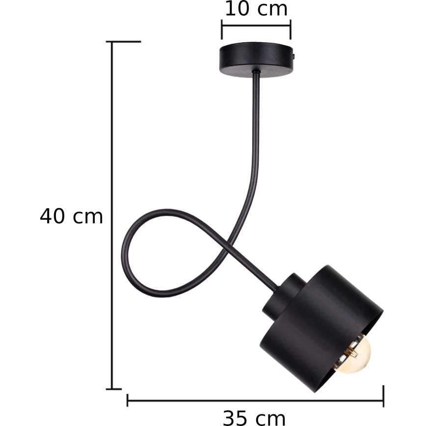 Pinta-asennettava kattokruunu SIMPLY BLACK 1xE27/60W/230V