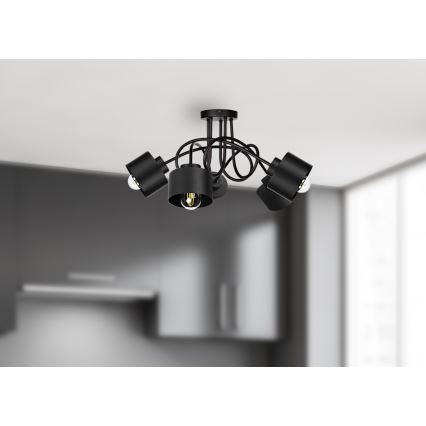 Pinta-asennettava kattokruunu SIMPLY BLACK 5xE27/60W/230V