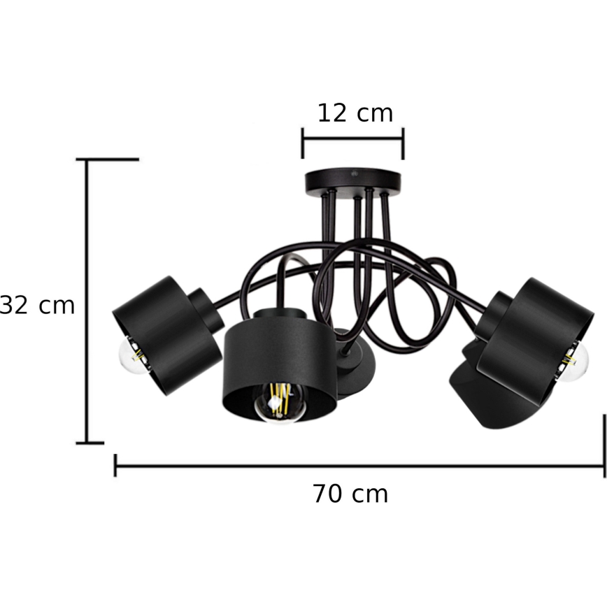 Pinta-asennettava kattokruunu SIMPLY BLACK 5xE27/60W/230V