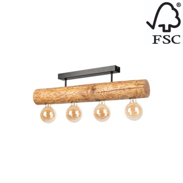 Pinta-asennettava kattokruunu TRABO 4xE27/60W/230V mänty - FSC-sertifioitu