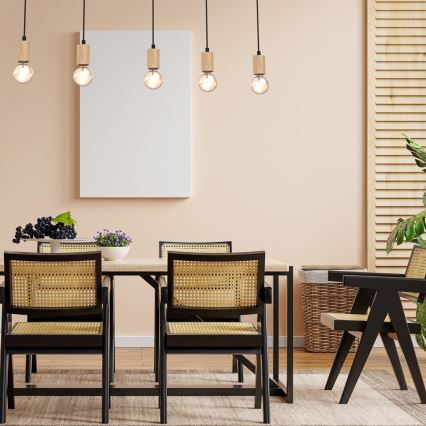 Pinta-asennettava kattokruunu VIGA 5xE27/60W/230V puu