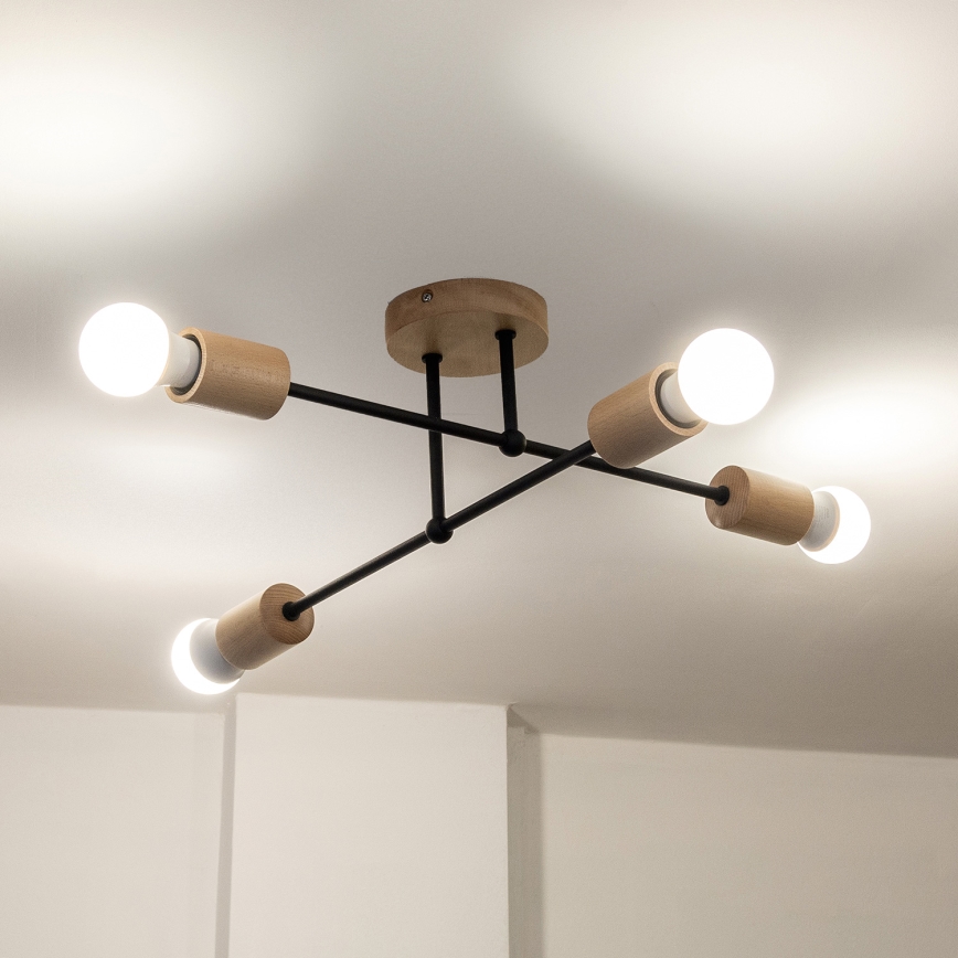 Pinta-asennettava kattovalaisin CAMBRIDGE 4xE27/15W/230V mänty