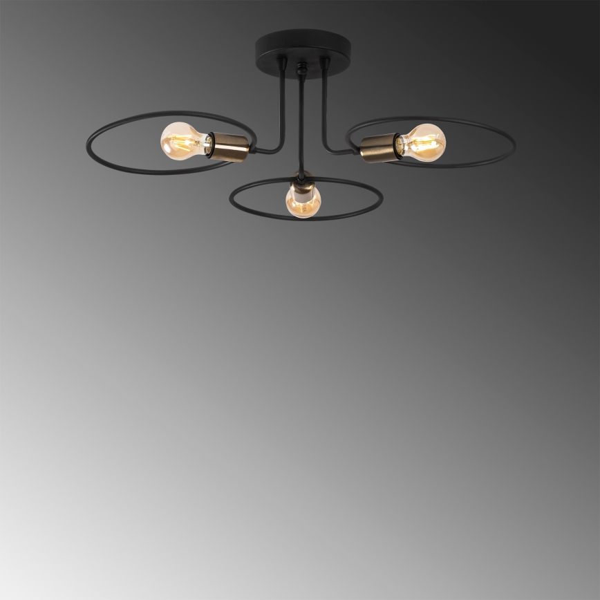 Pinta-asetettava kattokruunu CIRCLE 3xE27/40W/230V