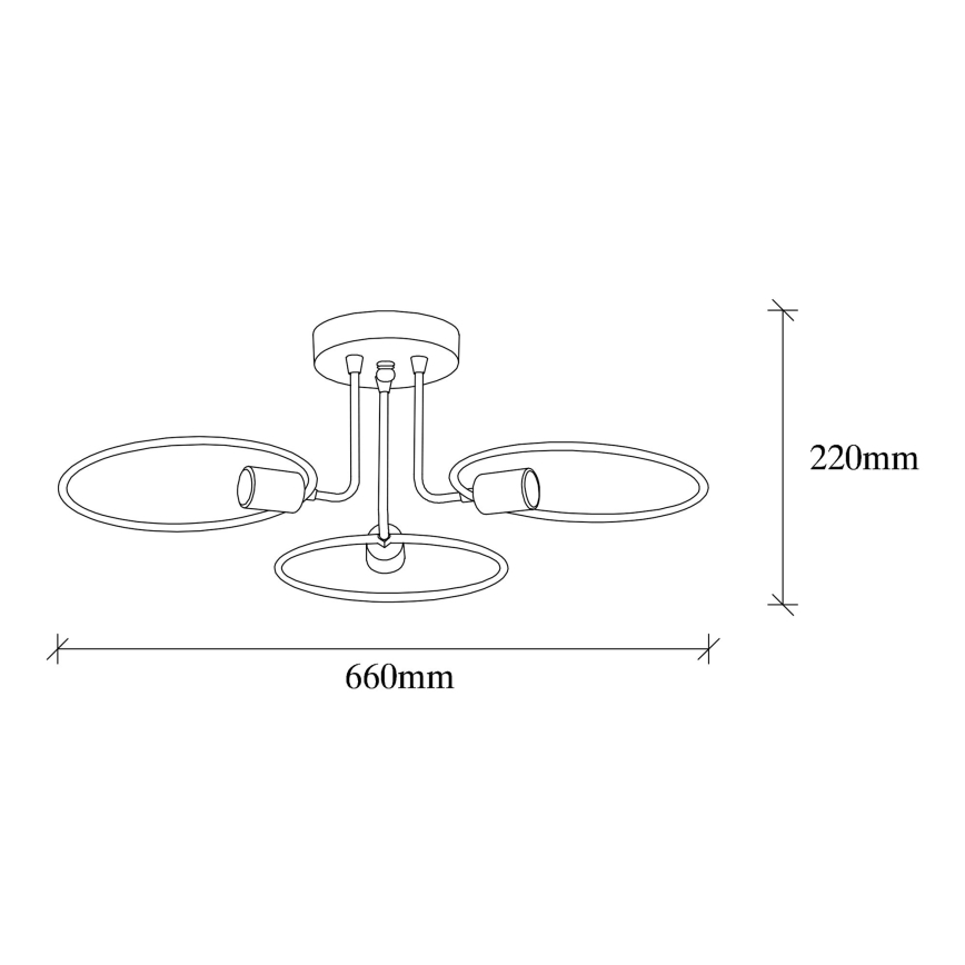 Pinta-asetettava kattokruunu CIRCLE 3xE27/40W/230V