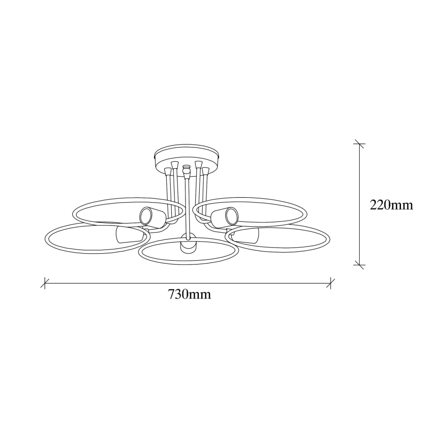 Pinta-asetettava kattokruunu CIRCLE 5xE27/40W/230V