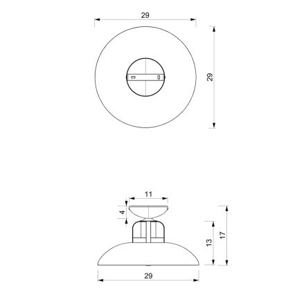 Pinta-asetettava kattokruunu FELIX 1xE27/60W/230V valkoinen