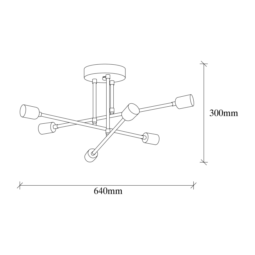 Pinta-asetettava kattokruunu FLOWER 6xE27/40W/230V