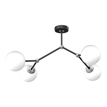 Pinta-asetettava kattokruunu JOY 4xE14/40W/230V musta/kiiltävä kromi