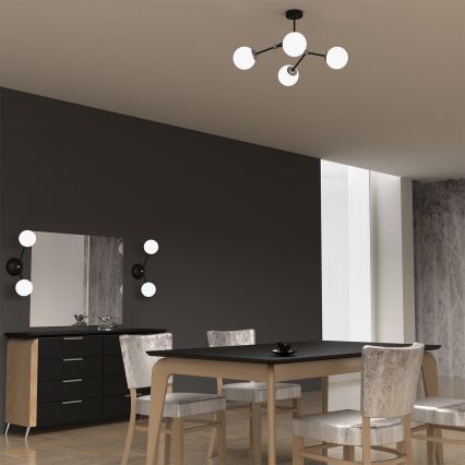 Pinta-asetettava kattokruunu JOY 4xE14/40W/230V musta/kiiltävä kromi