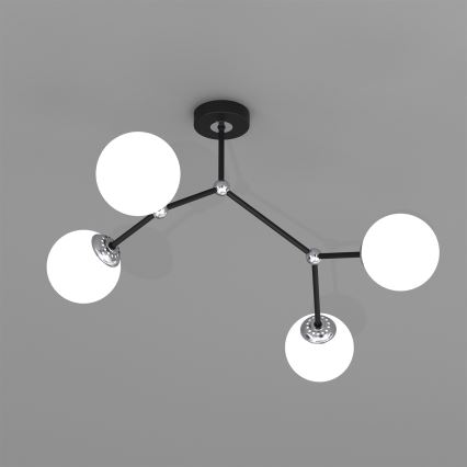 Pinta-asetettava kattokruunu JOY 4xE14/40W/230V musta/kiiltävä kromi