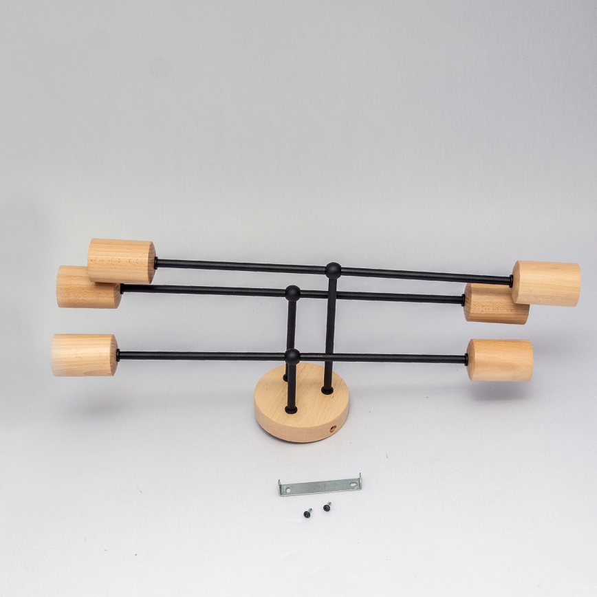 Pintakiinnitteinen kattokruunu CAMBRIDGE 6xE27/15W/230V mänty