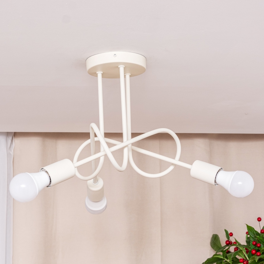 Pintakiinnitteinen kattokruunu OXFORD 3xE27/15W/230V kerma