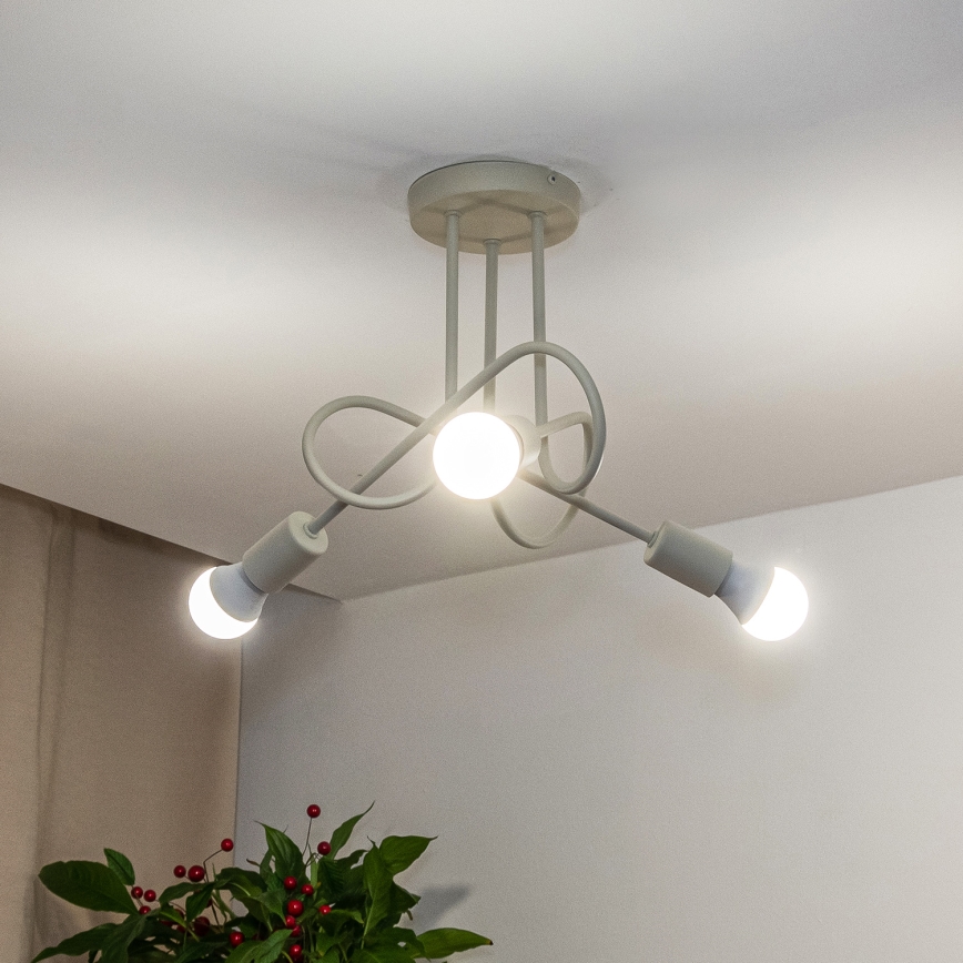 Pintakiinnitteinen kattokruunu OXFORD 3xE27/15W/230V kerma