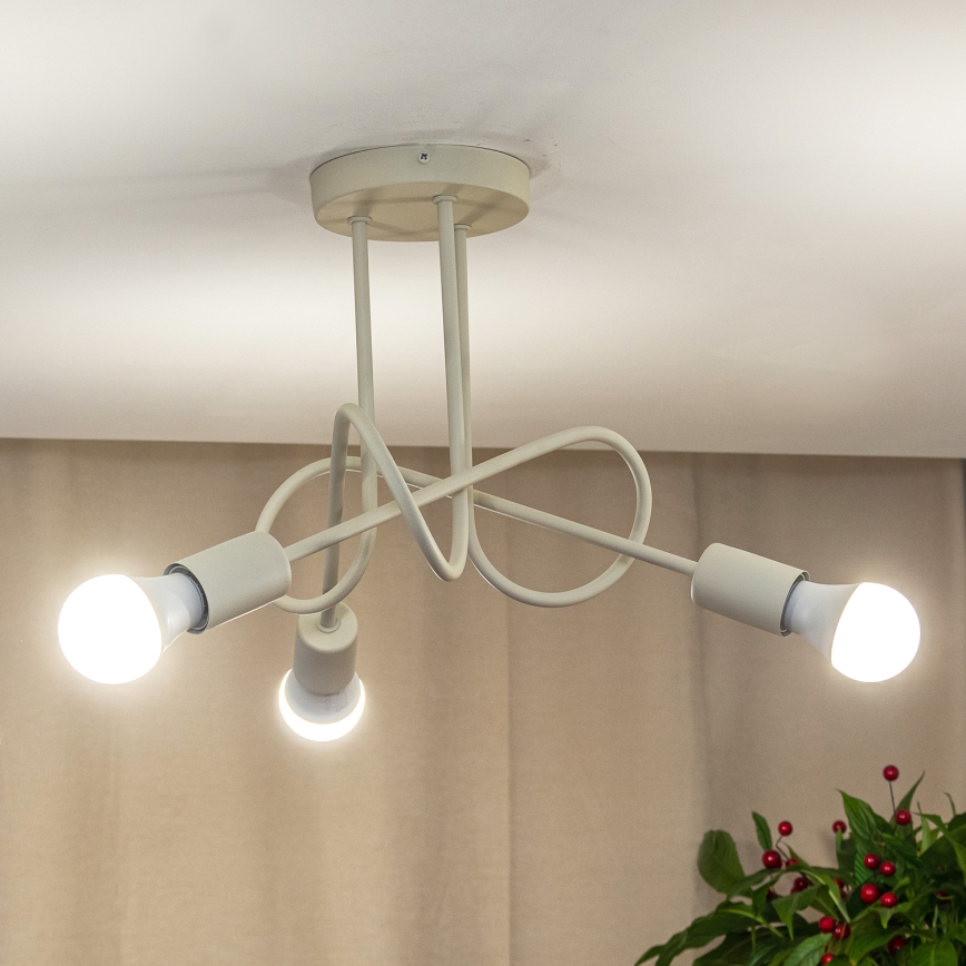 Pintakiinnitteinen kattokruunu OXFORD 3xE27/15W/230V kerma