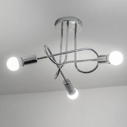 Pintakiinnitteinen kattokruunu OXFORD 3xE27/15W/230V kiiltävä kromi