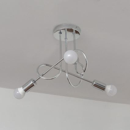 Pintakiinnitteinen kattokruunu OXFORD 3xE27/15W/230V kiiltävä kromi