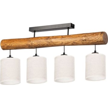 Pintakiinnitteinen kattokruunu TRENO 4xE27/25W/230V mänty