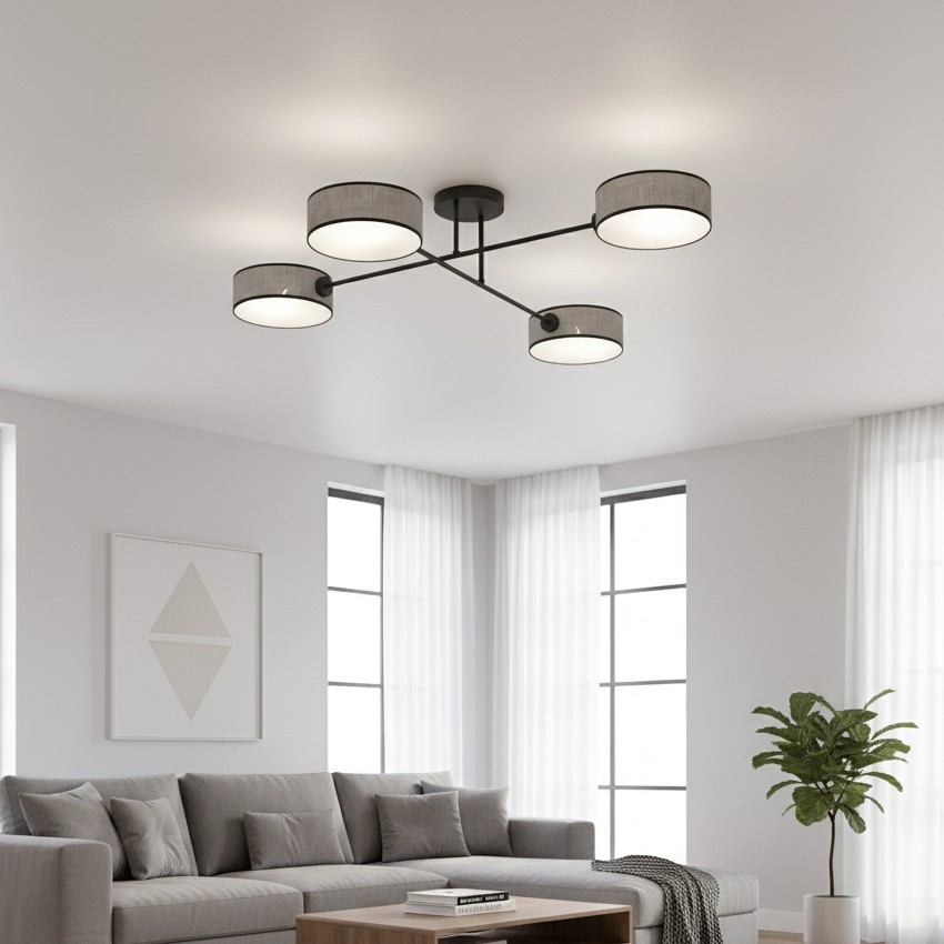 Pintakiinnitteinen kattovalaisin MAGA 4xE14/10W/230V harmaa