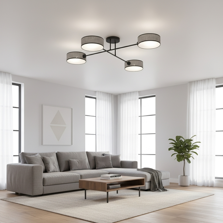 Pintakiinnitteinen kattovalaisin MAGA 4xE14/10W/230V harmaa