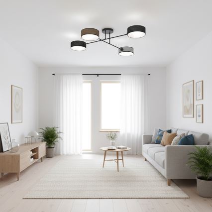 Pintakiinnitteinen kattovalaisin MAGA 4xE14/10W/230V musta/ruskea/harmaa