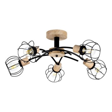 Pintakiinnitteinen kattovalaisin VIVIANE 5xE27/60W/230V tammi