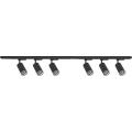 PIPE-kiskojärjestelmän kohdevalaisin 6xGU10/10W/230V, musta
