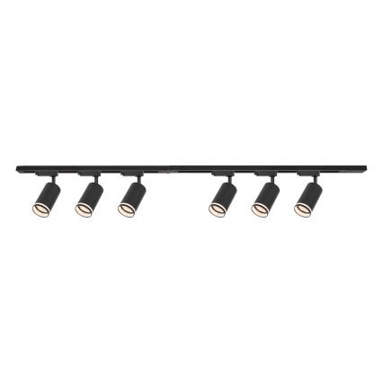 PIPE-kiskojärjestelmän kohdevalaisin 6xGU10/10W/230V, musta