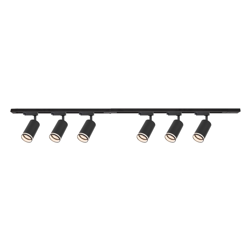 PIPE-kiskojärjestelmän kohdevalaisin 6xGU10/10W/230V, musta
