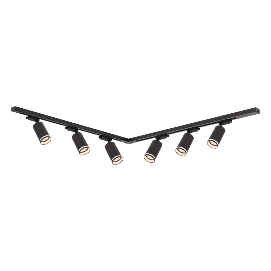 PIPE-kiskojärjestelmän kohdevalaisin 6xGU10/10W/230V, musta