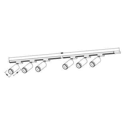 PIPE-kiskojärjestelmän kohdevalaisin 6xGU10/10W/230V, valkoinen