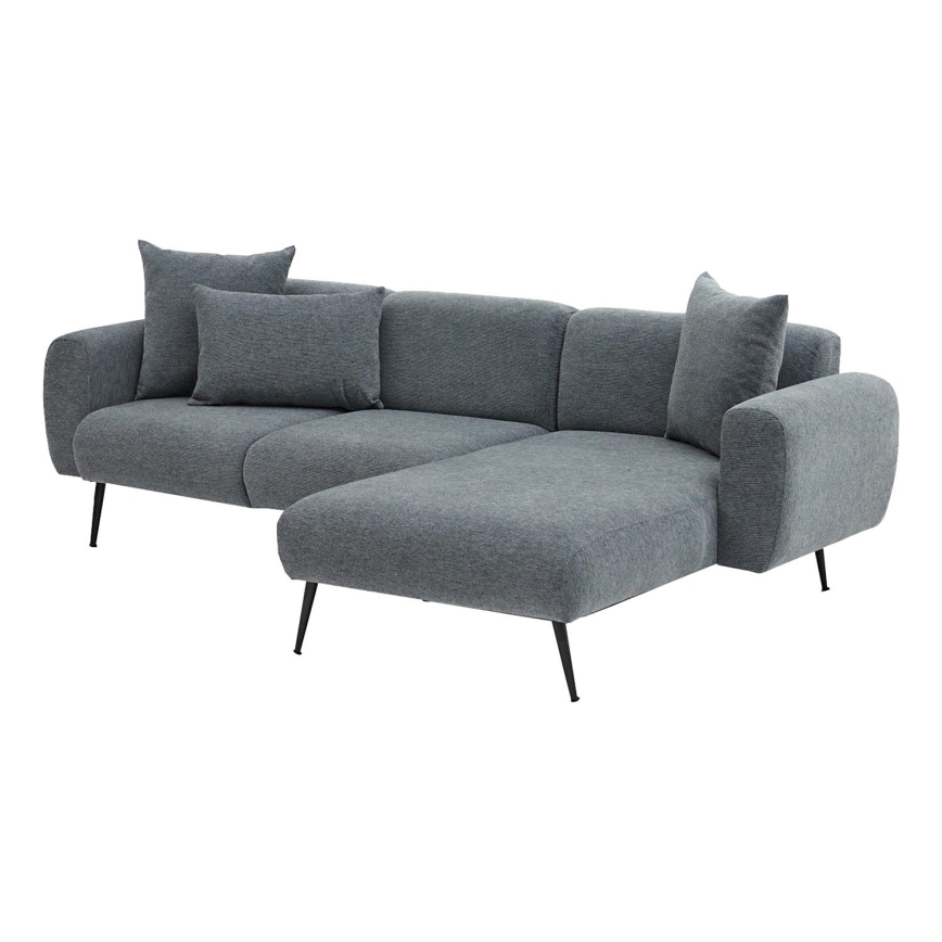 PISA L-mallinen kulmasohva, harmaa, oikeakätinen