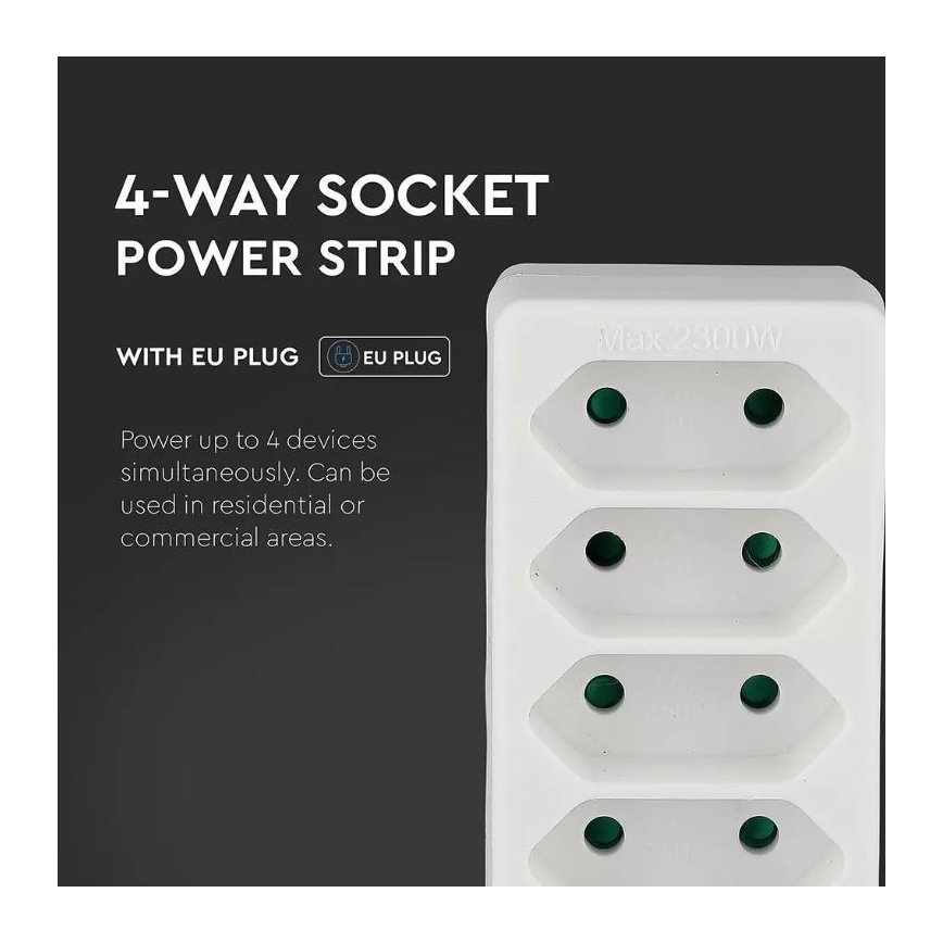 Pistokkeenjakaja 4x2,5A / 230V