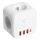 Pistorasianjakaja katkaisimella LINEA 3x230V + 4xUSB A/C valkoinen