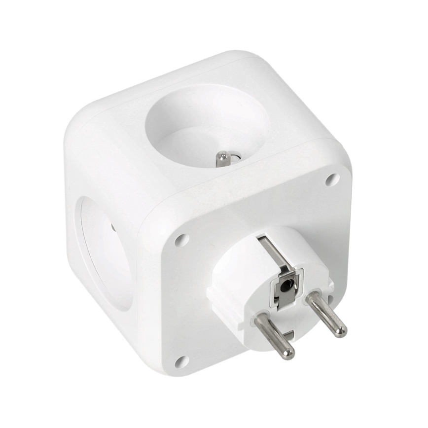 Pistorasianjakaja katkaisimella LINEA 3x230V + 4xUSB A/C valkoinen