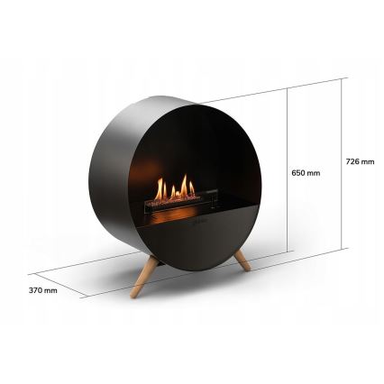 Planika - BIO takka kaukosäätimellä 72,6x65 cm 2,5kW/230V musta