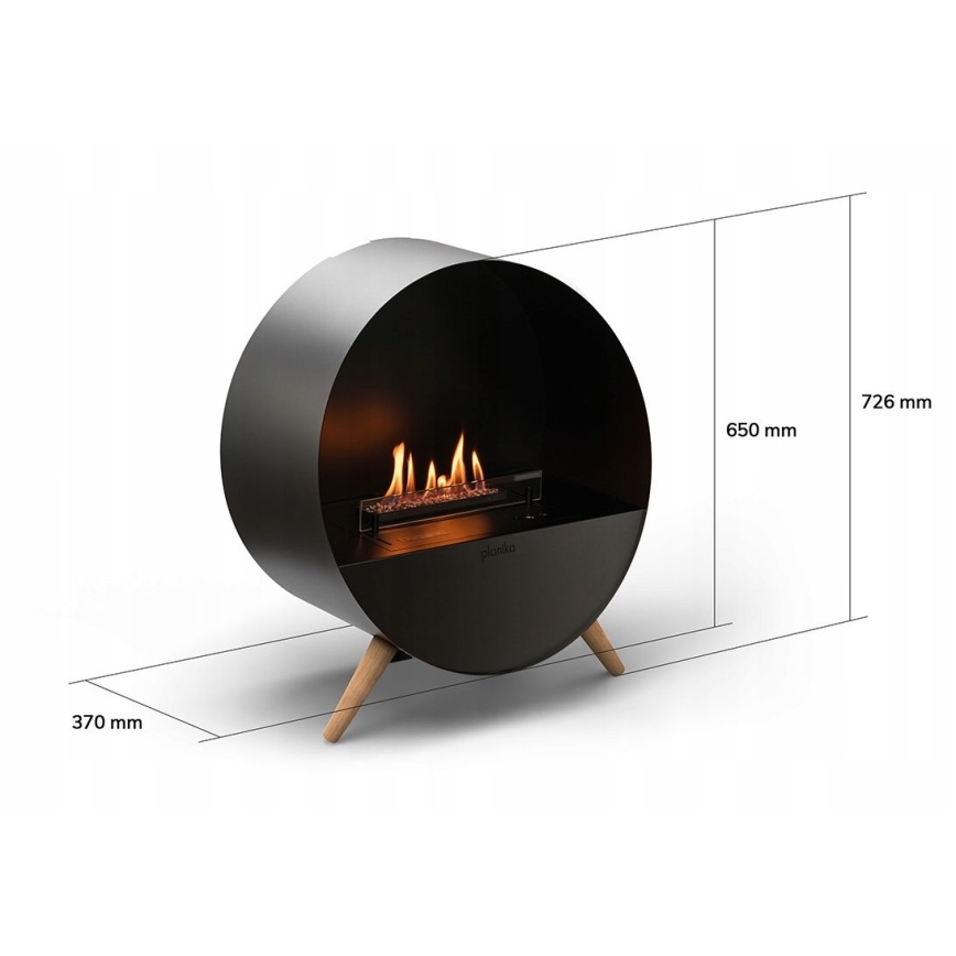 Planika - BIO takka kaukosäätimellä 72,6x65 cm 2,5kW/230V musta