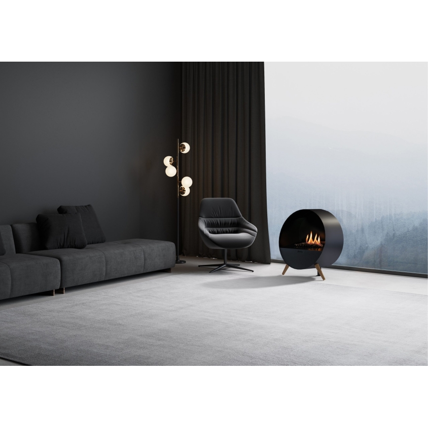 Planika - BIO-takka kaukosäätimellä 72,6x65 cm 2,5kW/230V musta