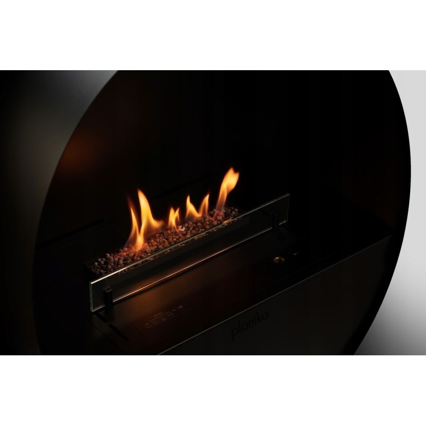Planika - BIO-takka kaukosäätimellä 72,6x65 cm 2,5kW/230V musta