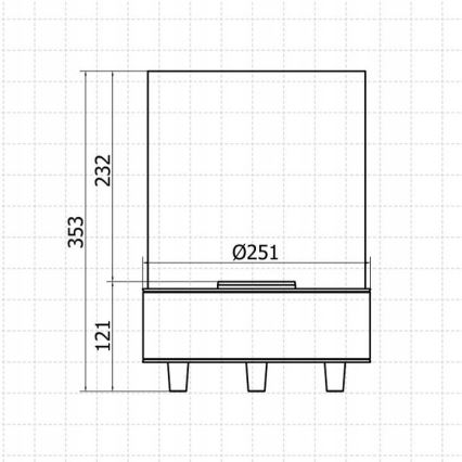 Planika - BIO takka 36,3x25,1 cm 2,5kW musta