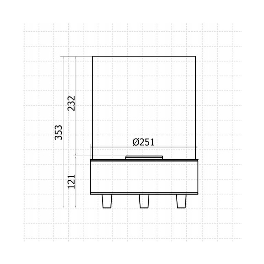 Planika - BIO takka 36,3x25,1 cm 2,5kW musta