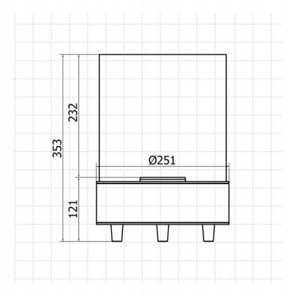 Planika - BIO takka 36,3x25,1 cm 2,5kW beige