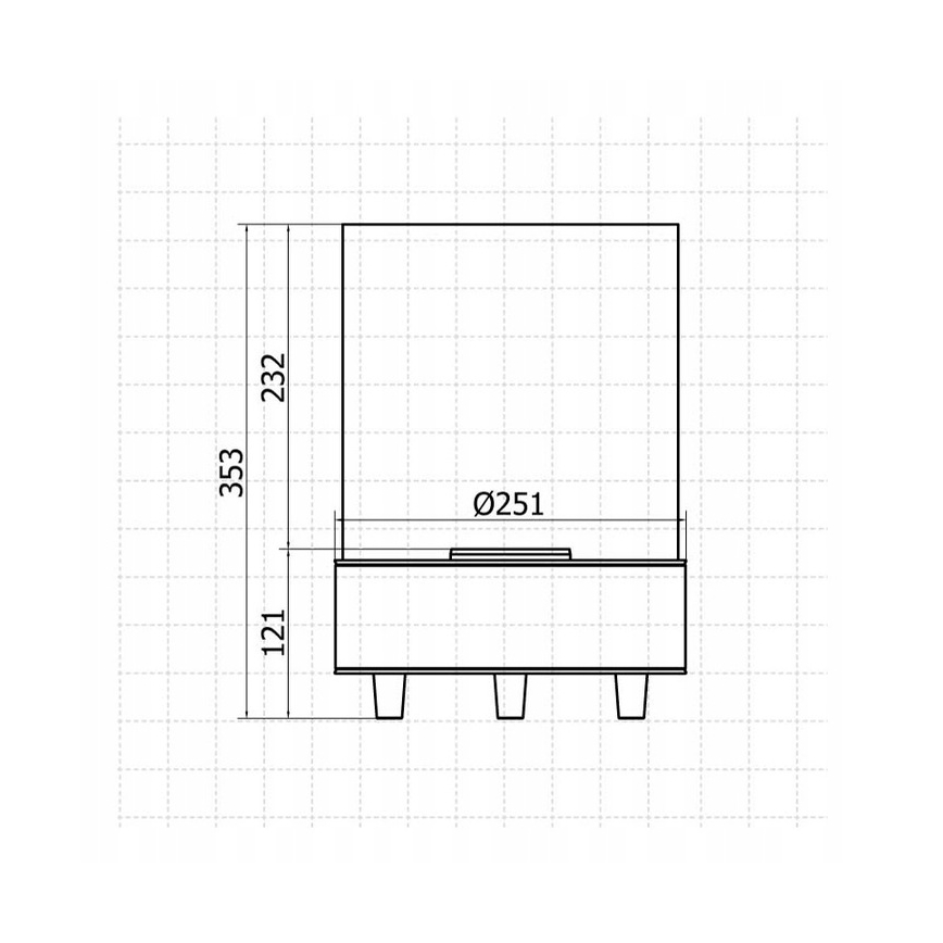 Planika - BIO takka 36,3x25,1 cm 2,5kW beige
