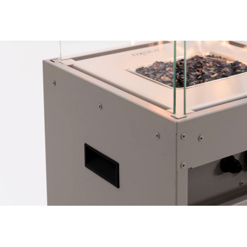 Planika - Ulkotila kaasu takka 142x36 cm 8kW 1xAAA harmaa + suojus